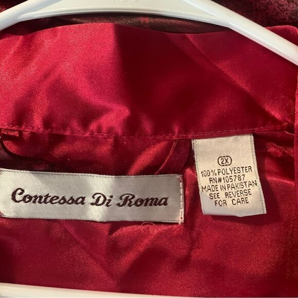 Contessa Di Roma Size 2X T-Rex Multicolor S/S Open Front Sash Tie Robe - Picture 5 of 9